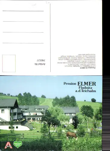 740127 Fladnitz an der Teichalm Pension Elmer Rind Kuh Spielplatz im Vordergrund