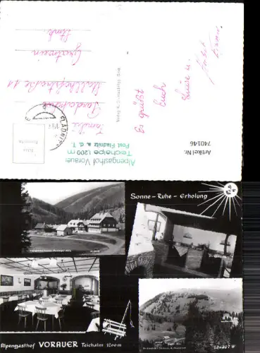 740146 Mehrbild Foto AK Fladnitz an der Teichalm Alpengasthof Vorauer Speisesaal Kamin