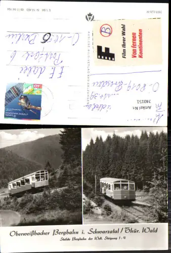 740151 Mehrbild Foto AK Oberweißbacher Bergbahn Schwarzatal i. Thüringer Wald Bergbahn Transport