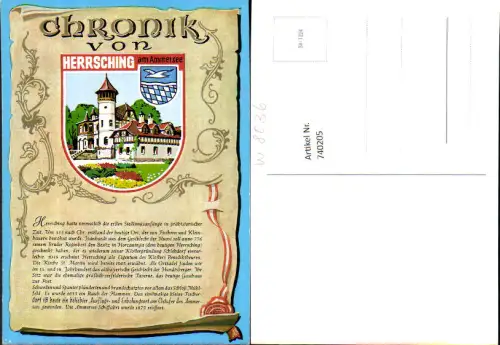 740205 AK Chronik von Hersching am Ammersee Text Papierrolle