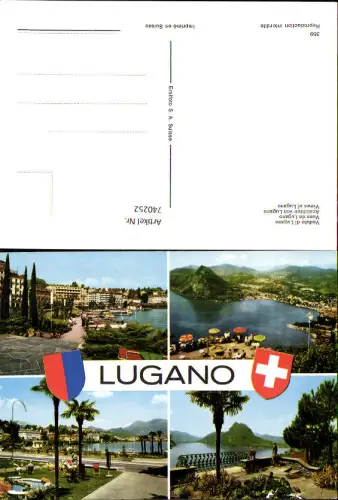 740252 Mehrbild AK Vedute di Lugano Ansichten Switzerland