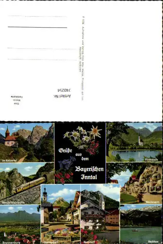 740254 Mehrbild AK Bayerischen Inntal Wendelsteinbahn Flintsbach Neubeuern Hechtsee Nussdorf Brannenburg