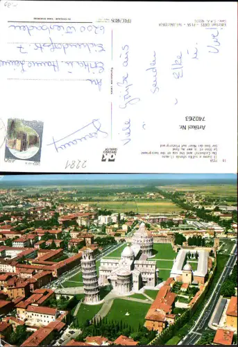740263 Luftbild AK Pisa Il Duomo e sullo sfondo il mare Schiefer Turm Italy