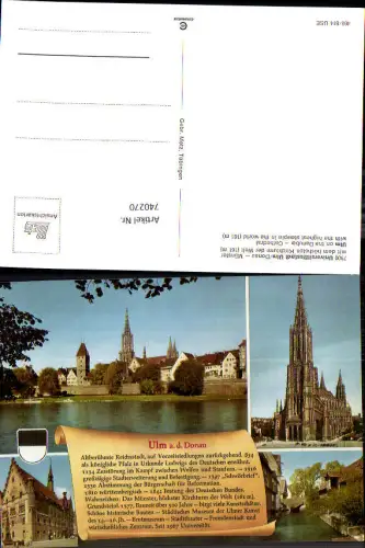 740270 Mehrbild AK Ulm a. d. Donau Kirche Brücke Text Papierrolle