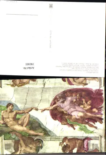 740301 Künstler AK Michelangelo Creazione di Adamo Volta della Capella Sistina Decke Sixtinische Kapelle