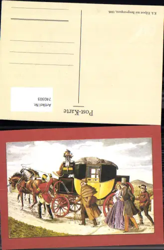 740303 Künstler AK K.k. Eilpost mit Bergvorspann 1848 Post Postwesen Postkutsche
