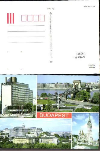 740321 Mehrbild AK Budapest Forum Kirhe Brücke Hungary