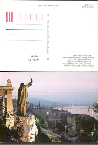 740323 Budapest Latkep a Szent Gellert-szoborral Denkmal St Gellert Hungary