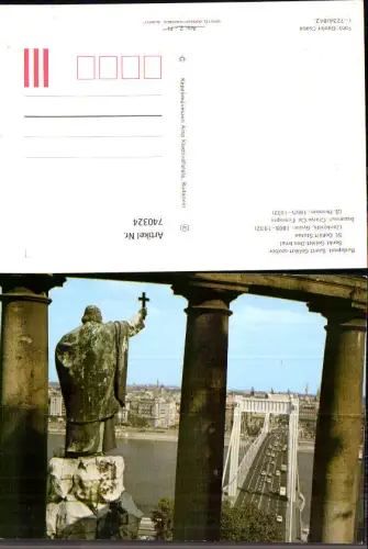 740324 Budapest Latkep a Szent Gellert-szoborral Denkmal St Gellert Hungary