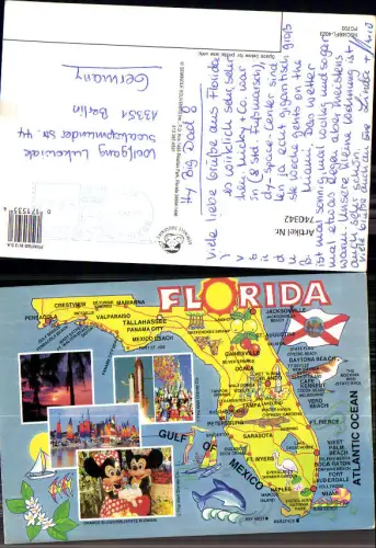 740342 Lagekarte Florida Mickey Mouse Disney USA