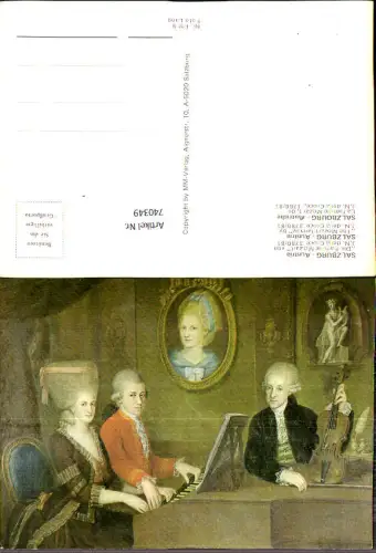 740349 Künstler AK J. N. della Croce Salzburg Die Familie Mozart Komponist Musik Klavier