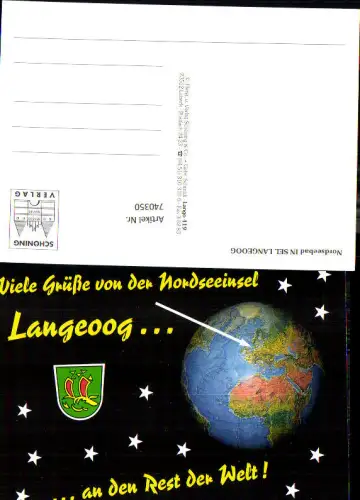 740350 Nordseeinsel Langeoog Welt Erdkugel