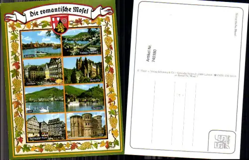 740380 Mehrbild AK Romantische Mosel Koblenz Burg Eltz Beilstein Zell Trier