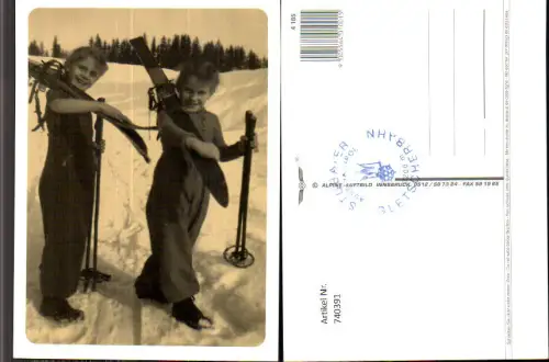 740391 Kinder Mädchen mit Skier Wintersport pub Alpine Luftbild 4185