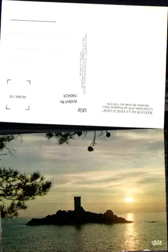 740424 La Corniche d Or au Dramont Var Coucher de soleil sur I Ile d Or Burg Turm Sonnenuntergang France