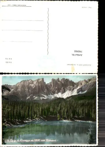 740466 Foto AK Karersee mit Latemar Lago di Carezza Dolomiten Italy Trentino