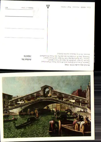 740474 Künstler AK Michele Marieschi Venezia Venedig Il ponte di Rialto Rialto Brücke