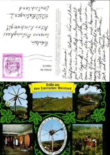 740479 Mehrbild AK Steirischen Weinland Wein Windrad Weinernte Arnfels