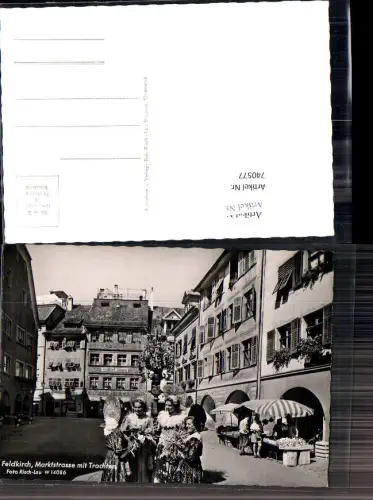 740577 tolle Foto-AK Feldkirch Marktstraße Trachten Vorarlberg Marktstand pub Risch-Lau W 14086
