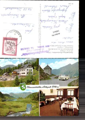 740611 tolle AK Sölkpaß Kreuzerhütte Oldtimer Auto Schöder Sölkpaß