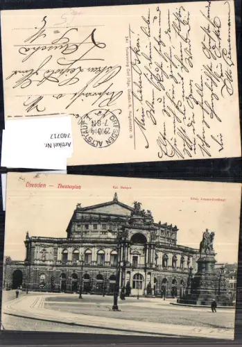 740717 Dresden Theaterplatz Hofoper König-Johann-Denkmal