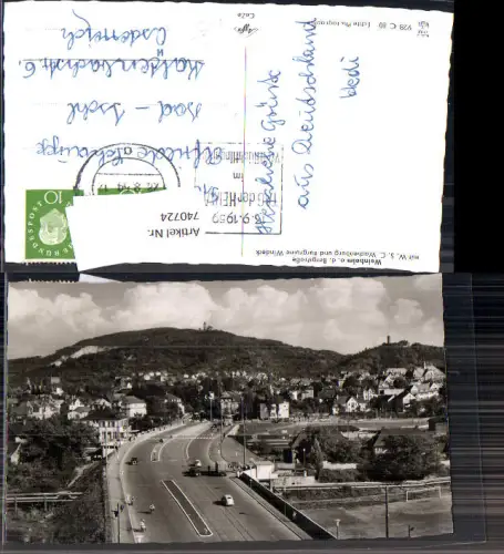 740724 Foto AK Weinheim a. d. Bergstraße mit W.S.C. Wachenburg u. Burgruine Windeck
