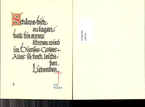 740755 Spruch AK Schäme dich zu Sagen Religion M. Ward