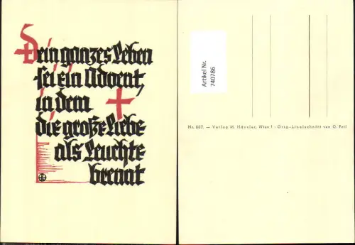 740786 Spruch AK Sein ganzes Leben pub M. Häusler Wien Nr. 807