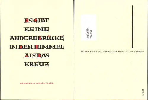 740800 Spruch AK Es gibt keine andere Brücke pub Abtei Ettal Nr. 8595