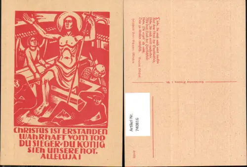 740816 Spruch AK Christus ist erstanden pub Caritasverlag Freiburg i. Breisgau 0/0232