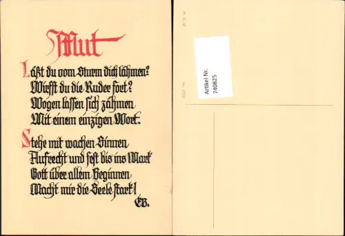 740825 Spruch AK Flut Läßt du dich vom Sturm lähmen pub W.G.M. Nr. 1735