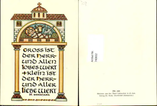 740832 Spruch AK Gross ist der Herr pub Verlag Dr. Raab Oberbränd Schwarzwald 0/0232