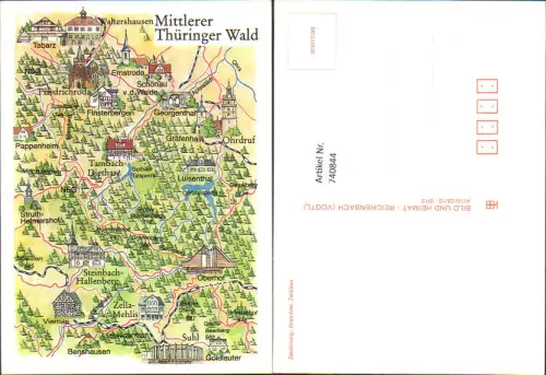 740844 Lagekarte Mittlerer Thüringer Wald Waltershausen Ohrdruf Oberhof Benshausen