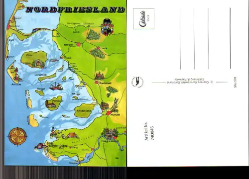 740846 Lagekarte Nordfriesland Niebüll Bredstedt Husum Friedrichstadt