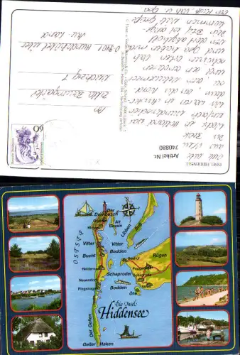 740880 Mehrbild AK Lagekarte Insel Hiddensee Rügen Plogshagen