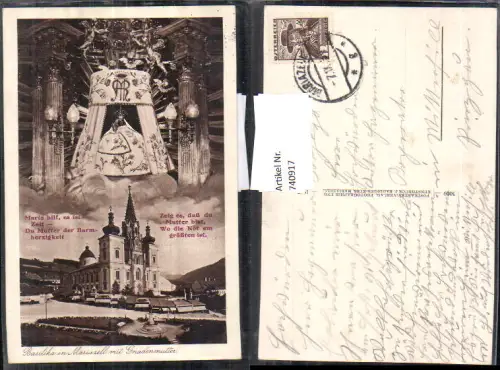 740917 Fotomontage Mariazell Maria Zell Gnadenmutter Basilika Spruch