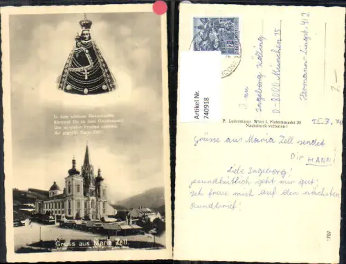 740918 Fotomontage Mariazell Maria Zell Gnadenmutter Basilika Spruch