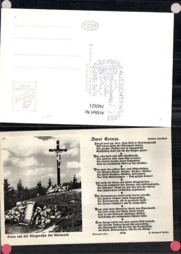 740921 Foto AK Mariazell Maria Zell Kreuz a. d. Bürgeralpe Zwei Kreuz Text