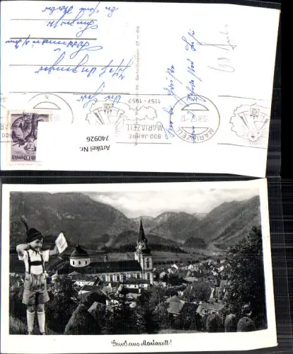 740926 Fotomontage Mariazell Maria Zell Bub Junge Tracht