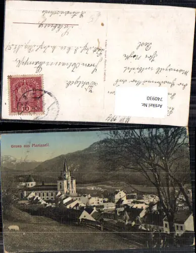740930 Mariazell Maria Zell Ansicht m. Baum im Vordergrund