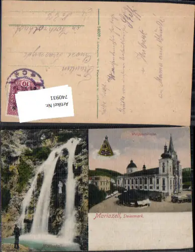 740931 Mehrbild AK Mariazell Maria Zell Marienfall Wasserfall Gnadenmutter Basilika