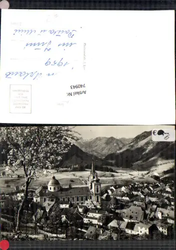 740943 Foto AK Mariazell Maria Zell Ansicht m. Baumblüte im Vordergrund
