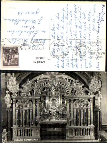 740946 Foto AK Mariazell Maria Zell Ansicht mit Gnadenkapelle Gnadenaltar