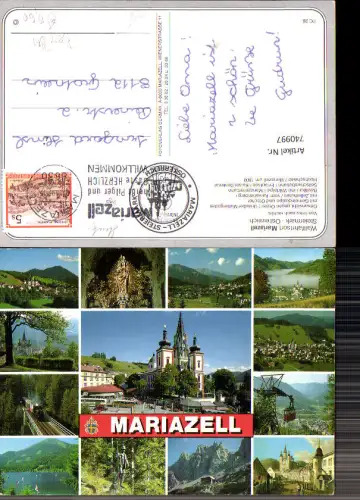 740997 Mehrbild AK Mariazell Maria Zell Ortsansicht geg. Osten Basilika Hochschwab