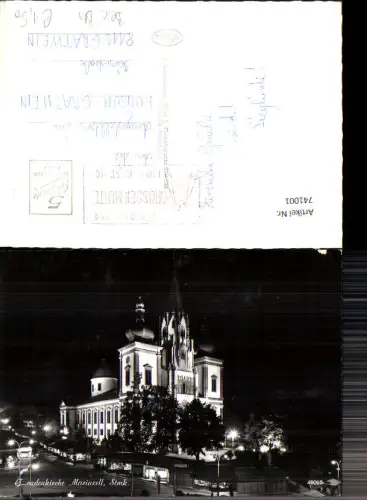 741001 Foto AK Mariazell Maria Zell Basilika b. Nacht