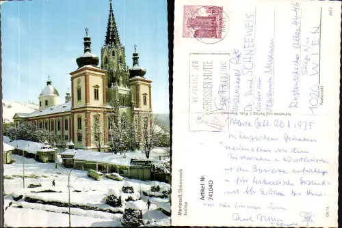 741040 Mariazell Maria Zell Basilika im Winter VW Bus Bully