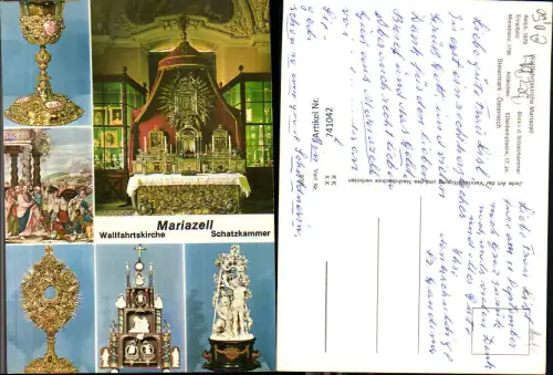 741042 Mehrbild AK Mariazell Maria Zell Kelch Wallfahrtskirche Altar Monstranz Elfenbeinplastik