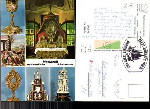 741049 Mehrbild AK Mariazell Maria Zell Basilika Kelch Emailbild Monstranz