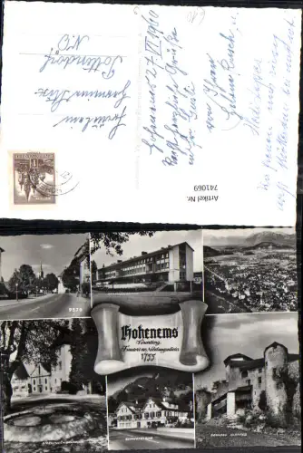 741069 Mehrbild AK Hohenems Schwefelbad Nibelungenbrunnen Schloss Glopper