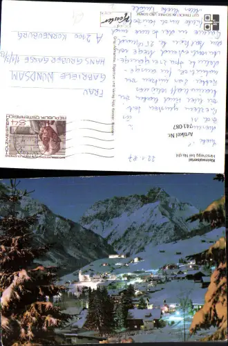 741087 Kleinwalsertal Hirschegg b. Nacht im Winter